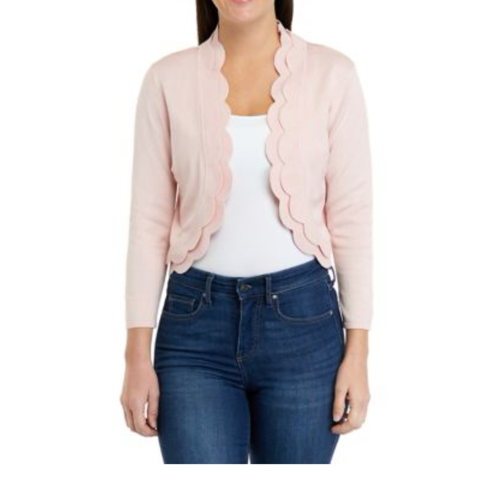 PerceptionsWomen's 3/4 Sleeve Scallop Bolero
Shrug Pink Large NWT